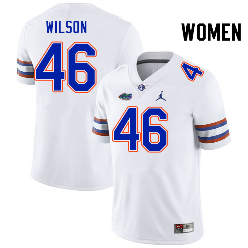 Women #46 Ethan Wilson Florida Gators College Football Jerseys Stitched-White